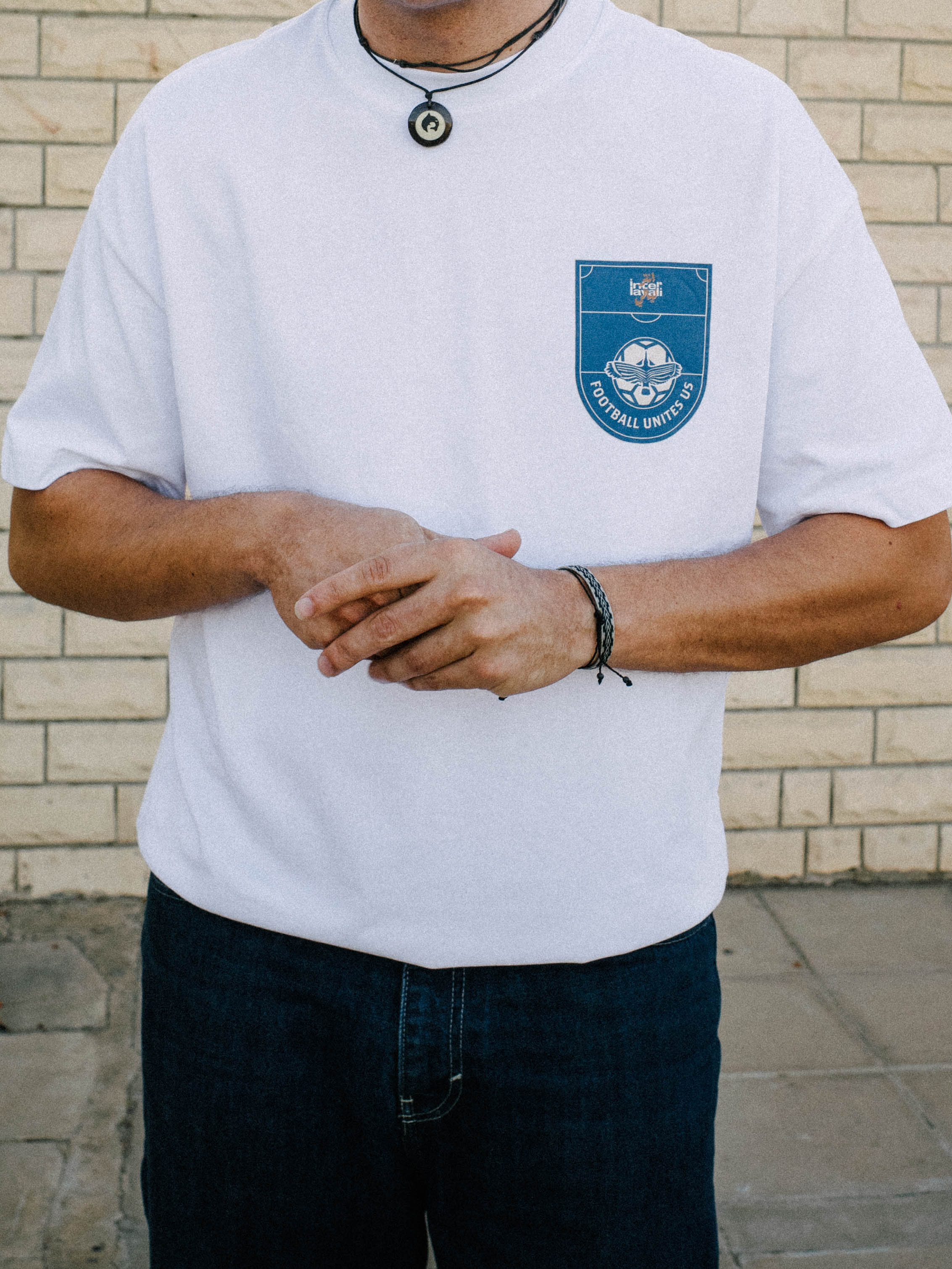 Inter Layali White Football Unites Us Logo Print T-Shirt