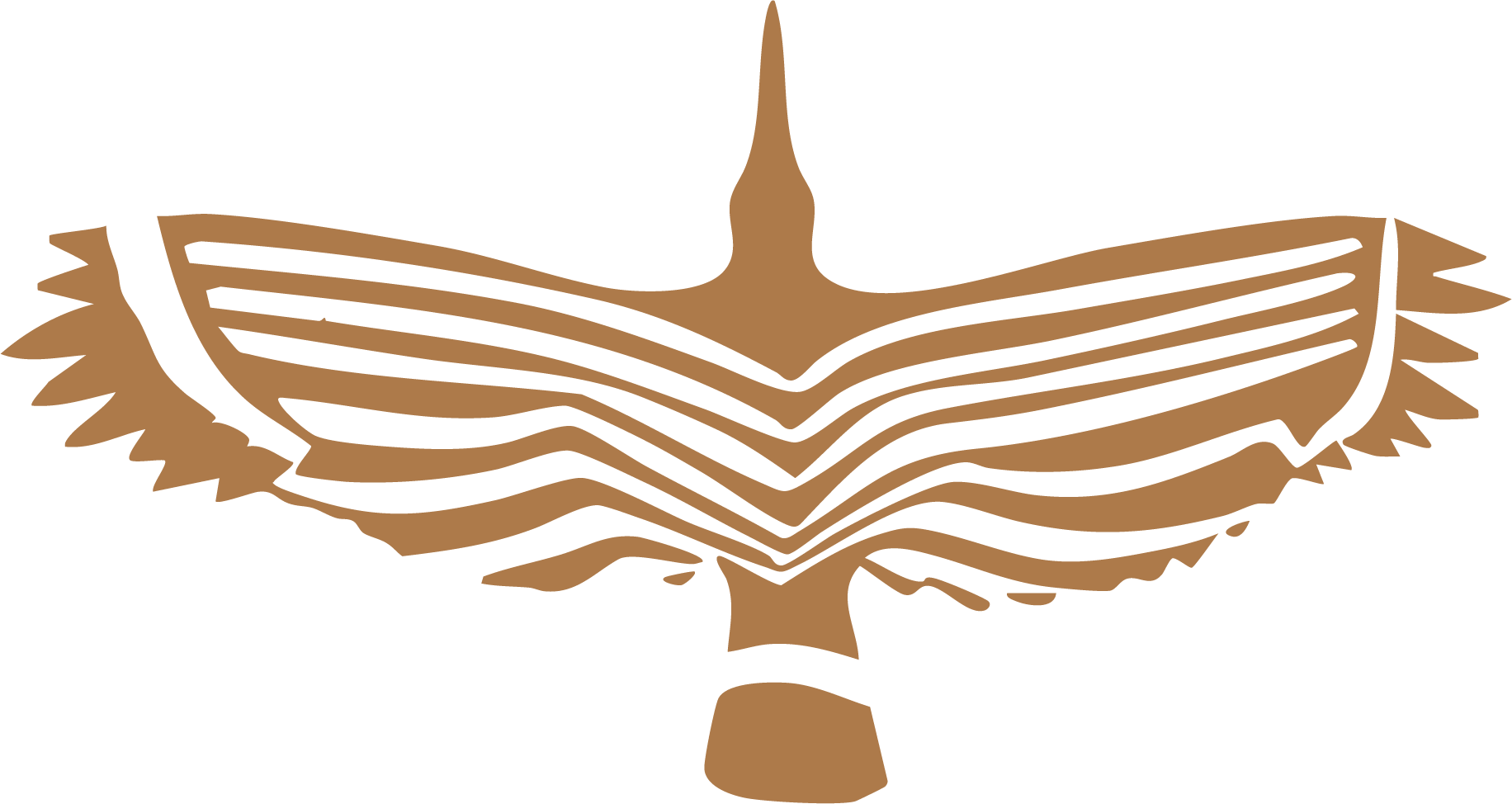 Gold bird logo on a transparent background